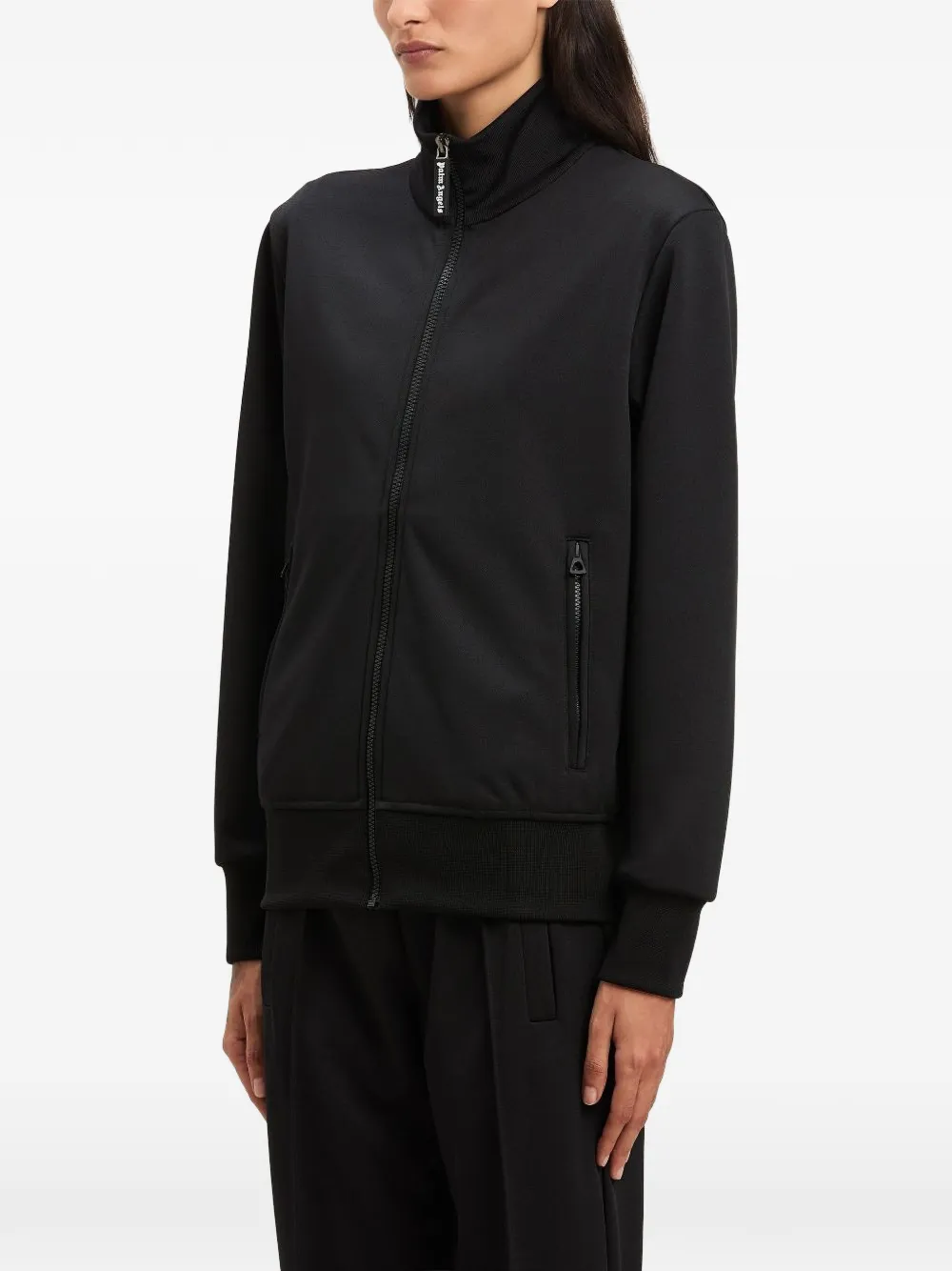 Palm Angels logo-print zipped sweatshirt Zwart