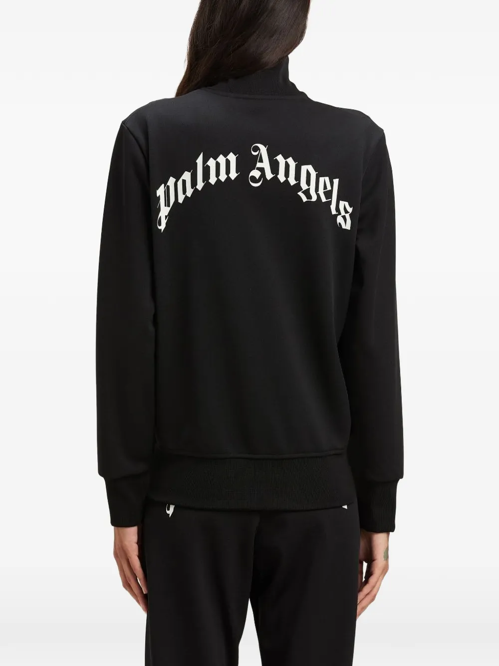 Palm Angels logo-print zipped sweatshirt Zwart