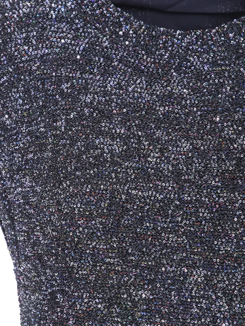 Emporio Armani sequin-embellished cap-sleeve mini dress Zwart