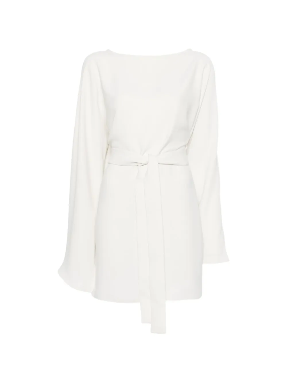 P.A.R.O.S.H. belted boat-neck mini dress Beige