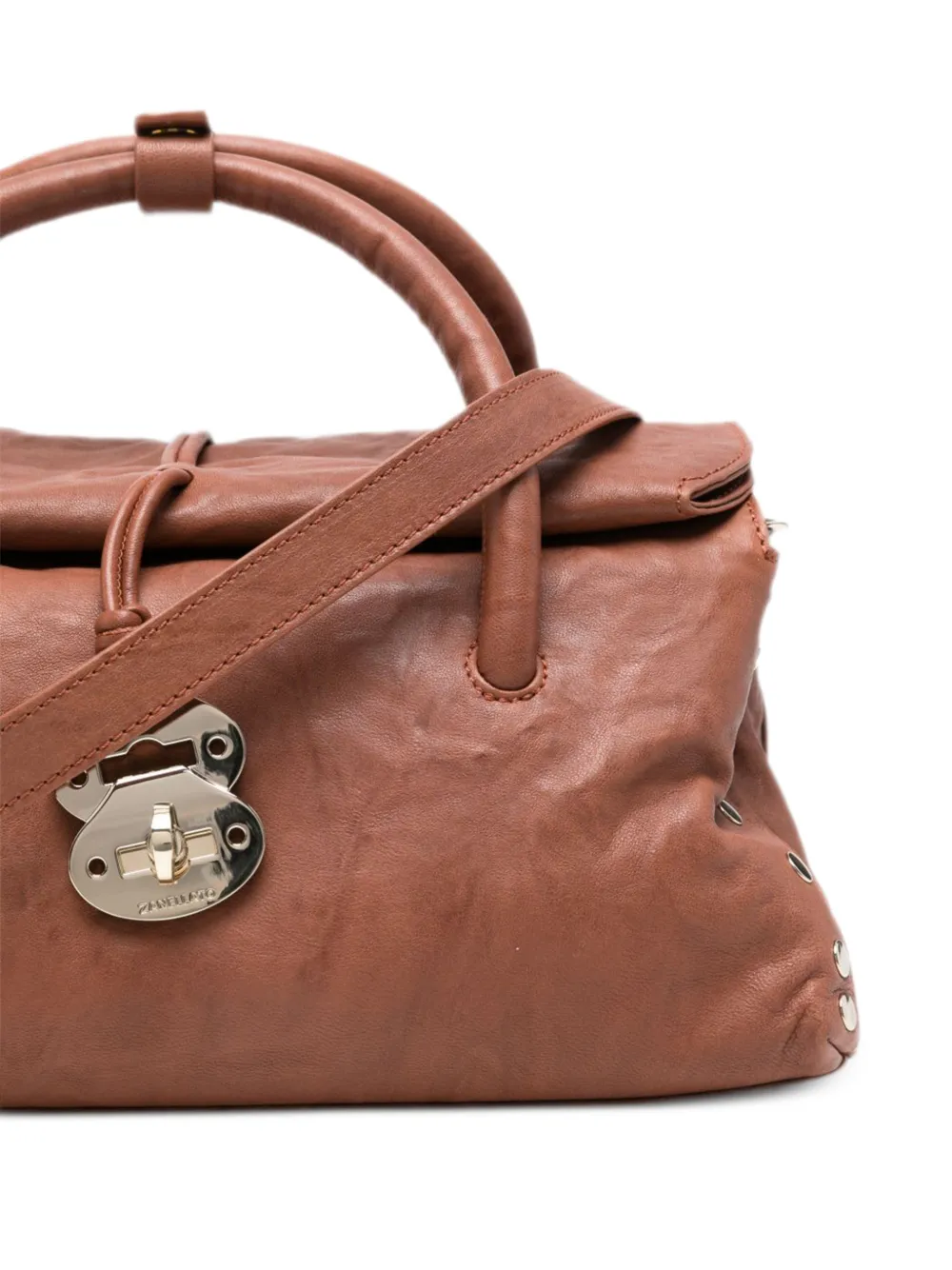 Zanellato small Dotta Officina leather tote bag Bruin