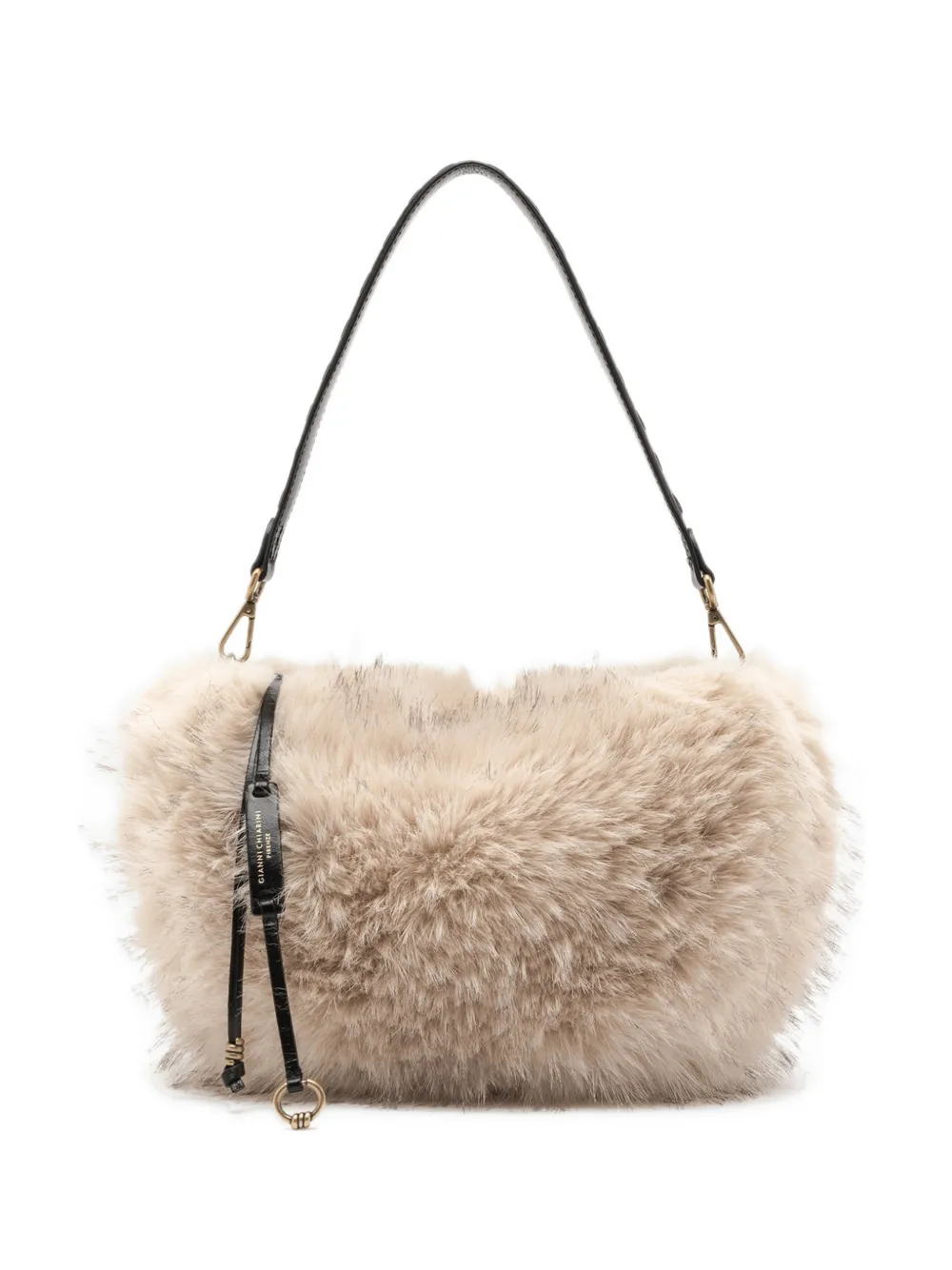 GIANNI CHIARINI small Cleo faux-fur shoulder bag - Toni neutri