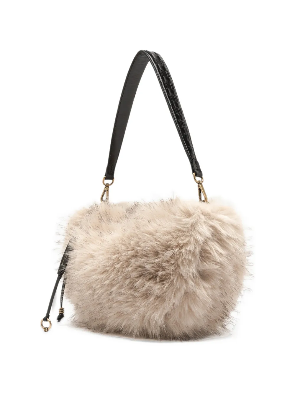 GIANNI CHIARINI small Cleo faux-fur shoulder bag Beige