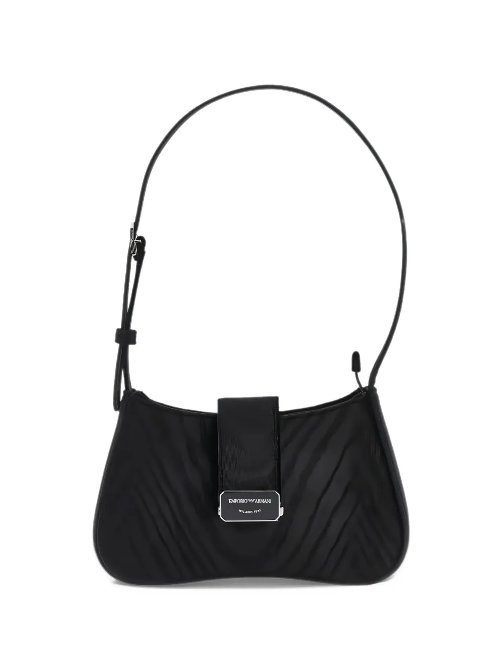 Emporio Armani zebra-pattern logo-plaque shoulder bag - Nero
