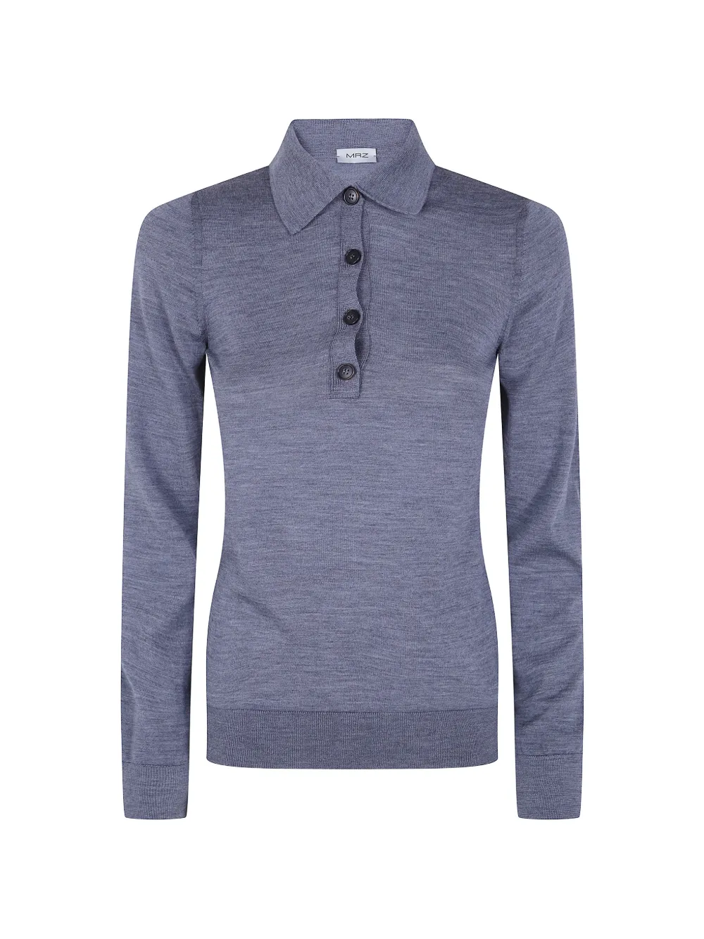 MRZ long-sleeve polo-neck polo top - Grigio