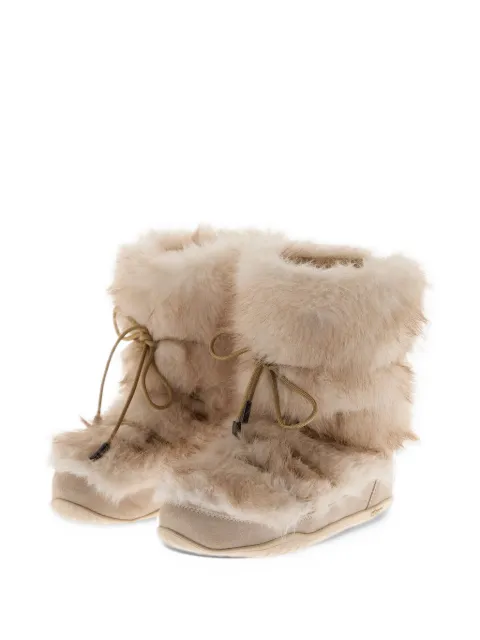 Herno faux-fur tie-fastening boots