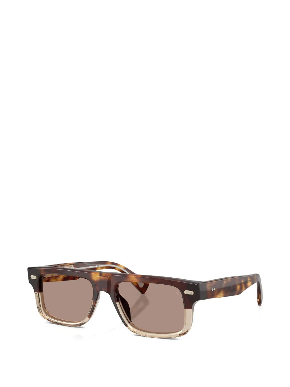 Brunello Cucinelli tortoiseshell-effect rectangle-frame sunglasses Bruin