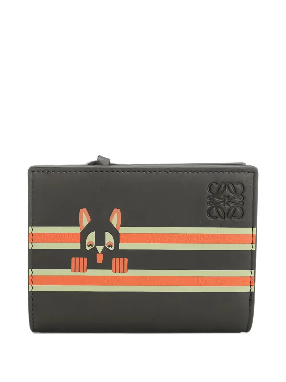 LOEWE Futurist Cat compact wallet in classic calfskin - Grigio
