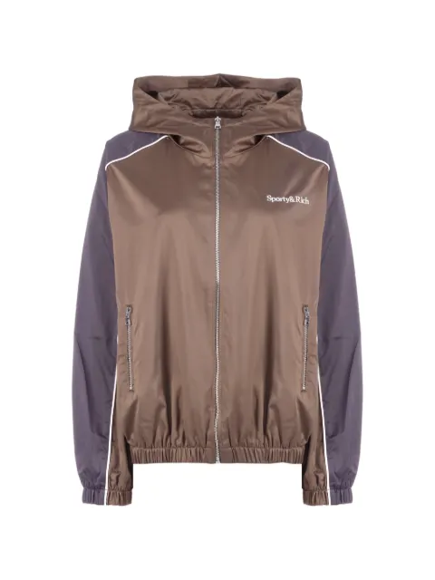 Sporty & Rich Serif logo-embroidered gym jacket