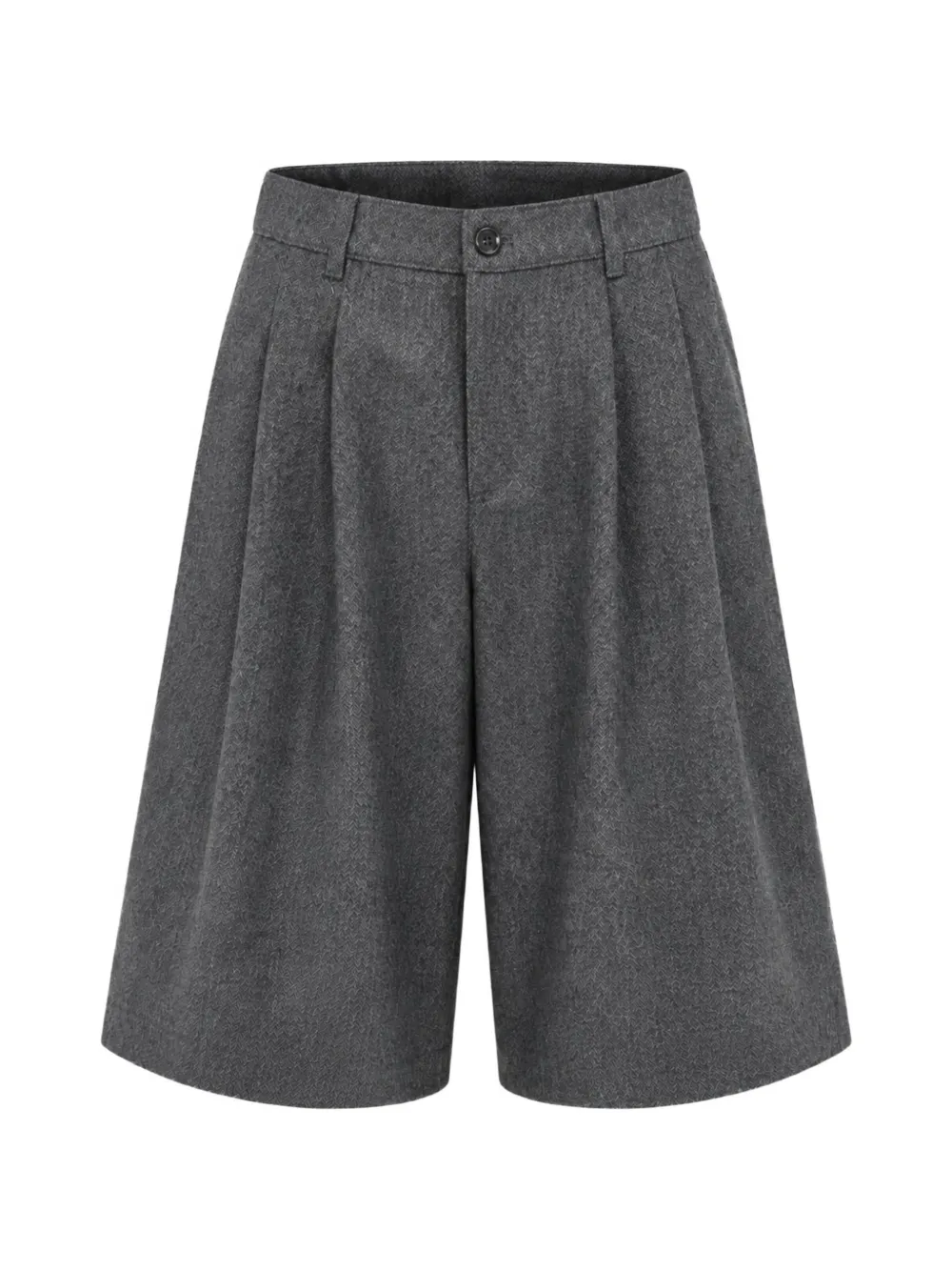 Nine In The Morning herringbone-pattern pleated shorts Grijs