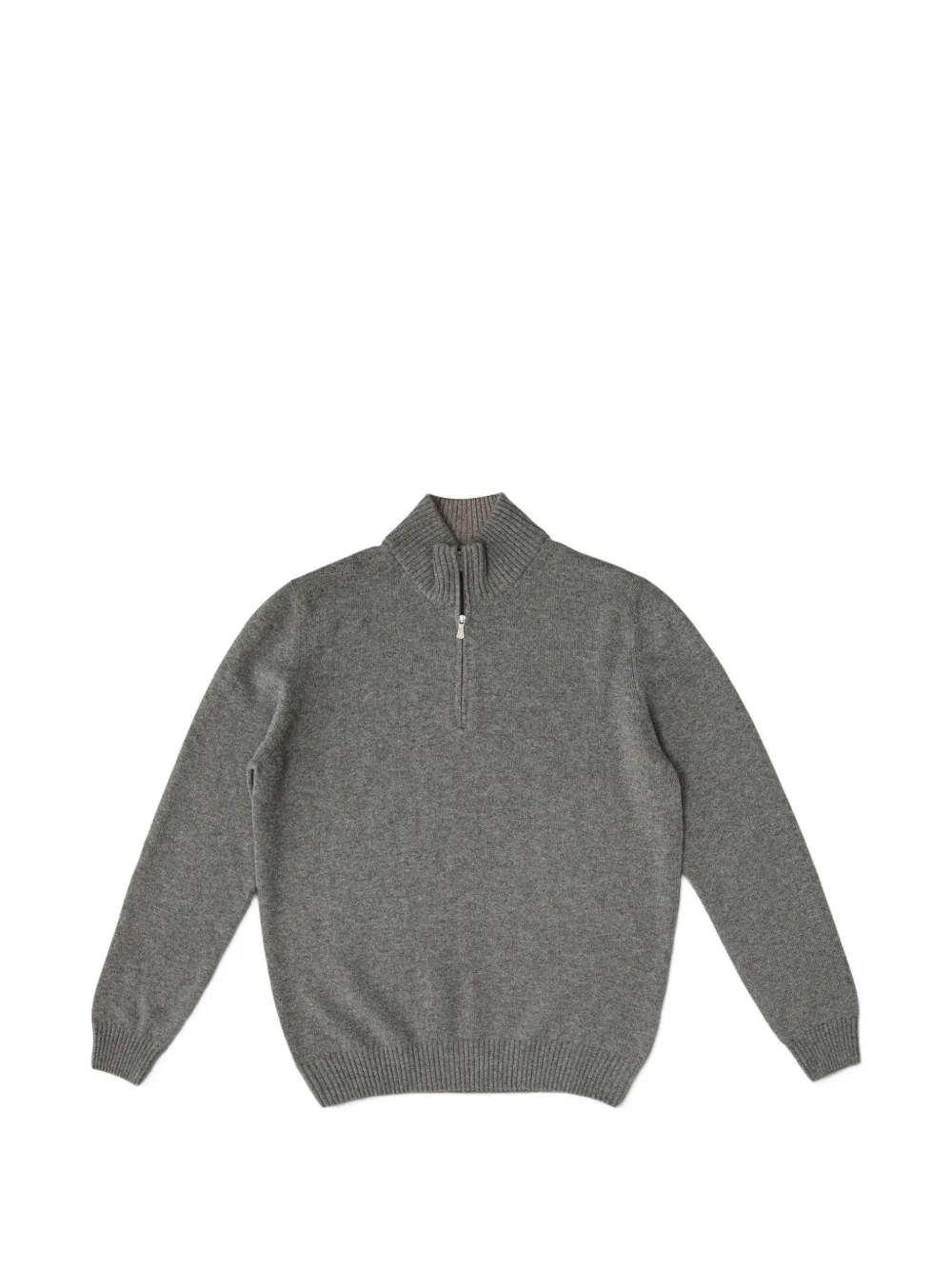 Gran Sasso quarter-zip ribbed-trim sweater - Grigio