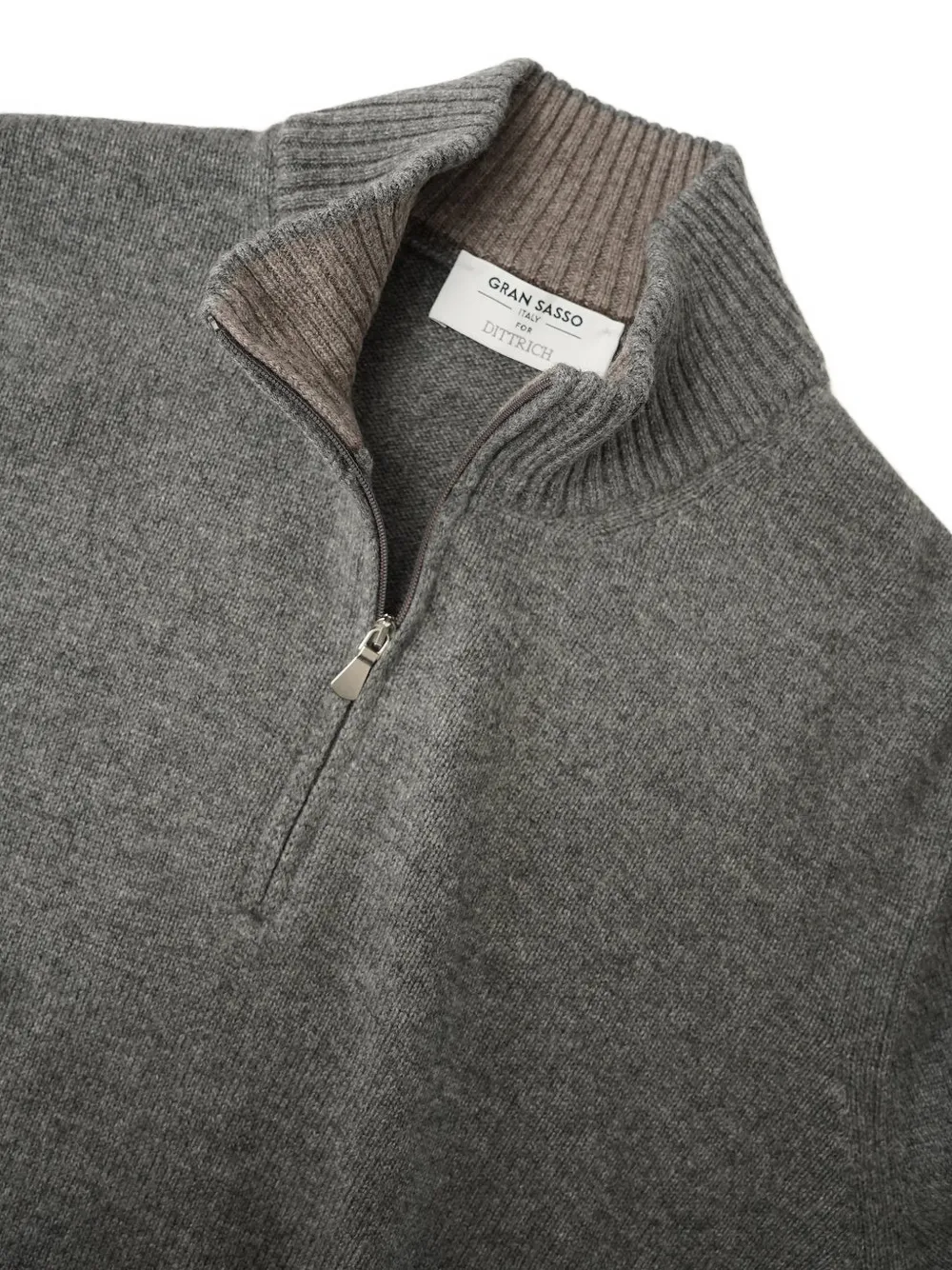 Gran Sasso quarter-zip ribbed-trim sweater Grijs