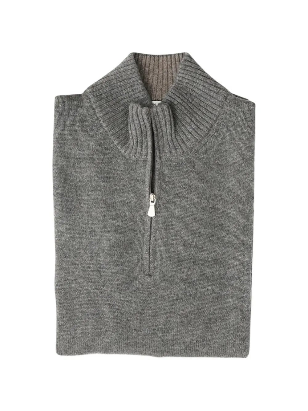 Gran Sasso quarter-zip ribbed-trim sweater Grijs