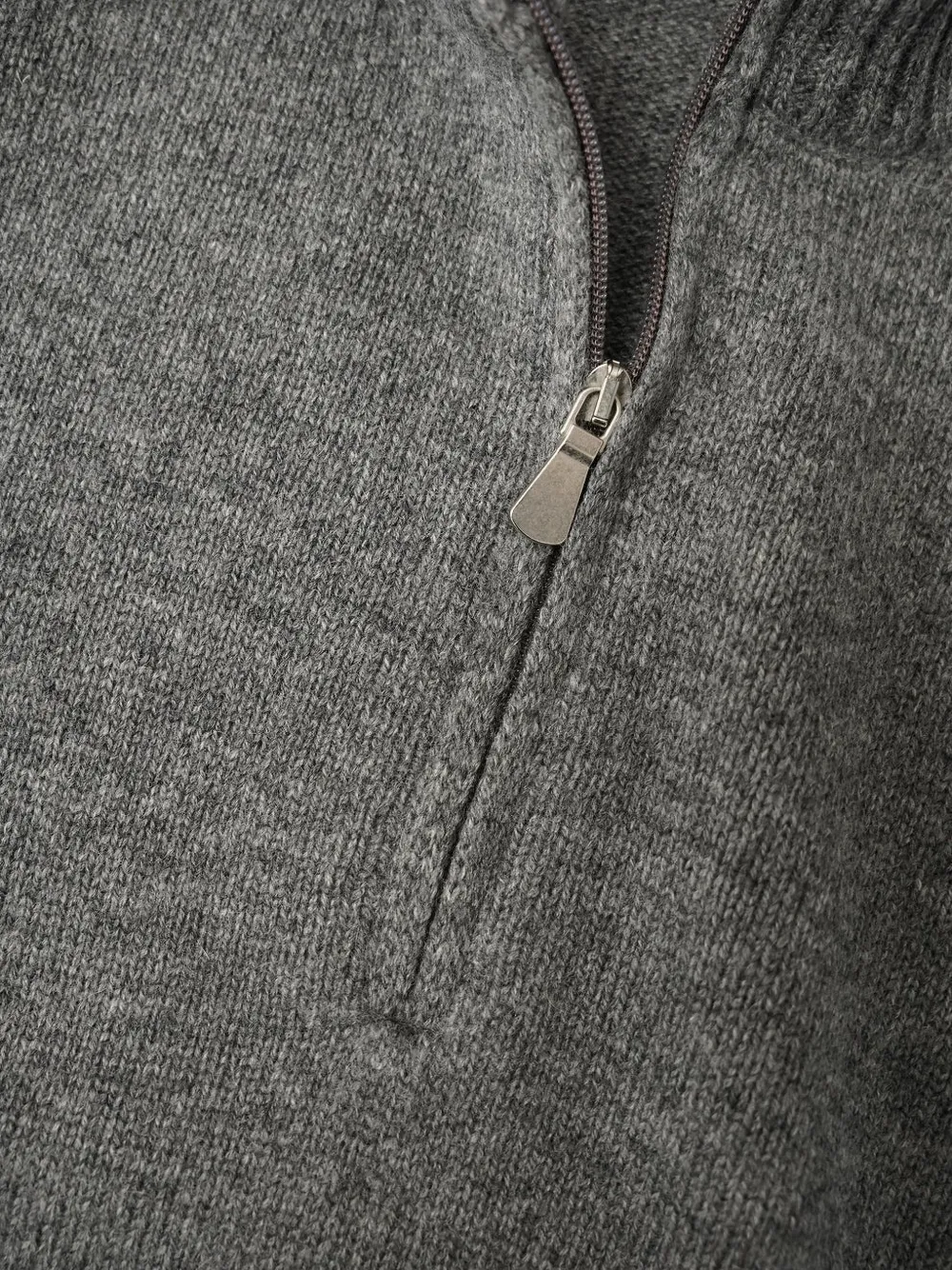 Gran Sasso quarter-zip ribbed-trim sweater Grijs