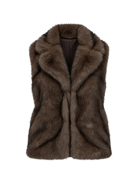 kaos faux-fur notched-lapels gilet