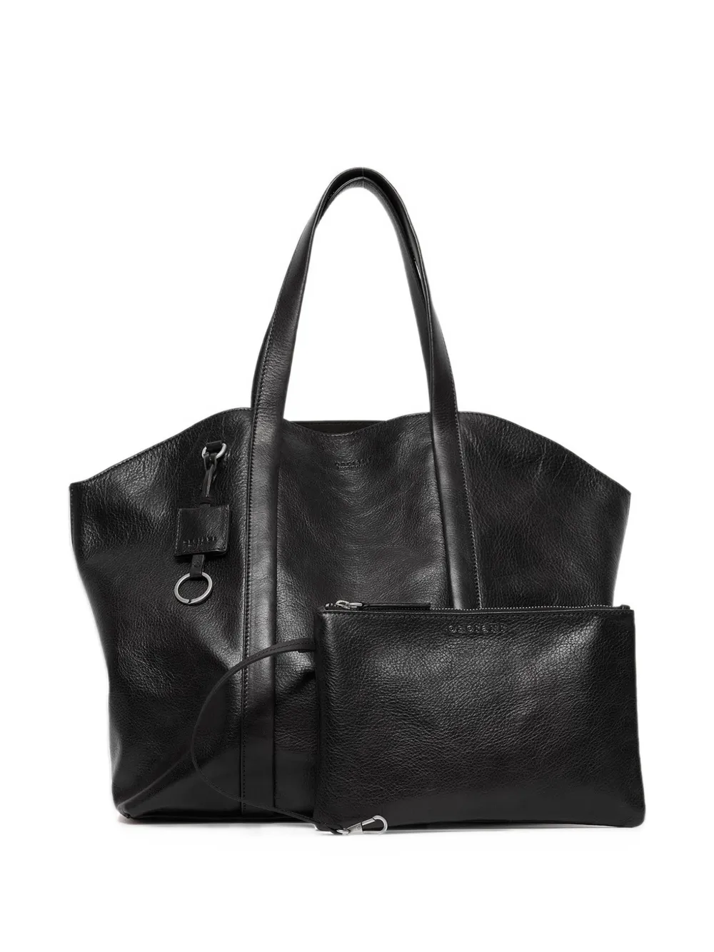 Orciani Lagoon grained leather tote bag - Nero