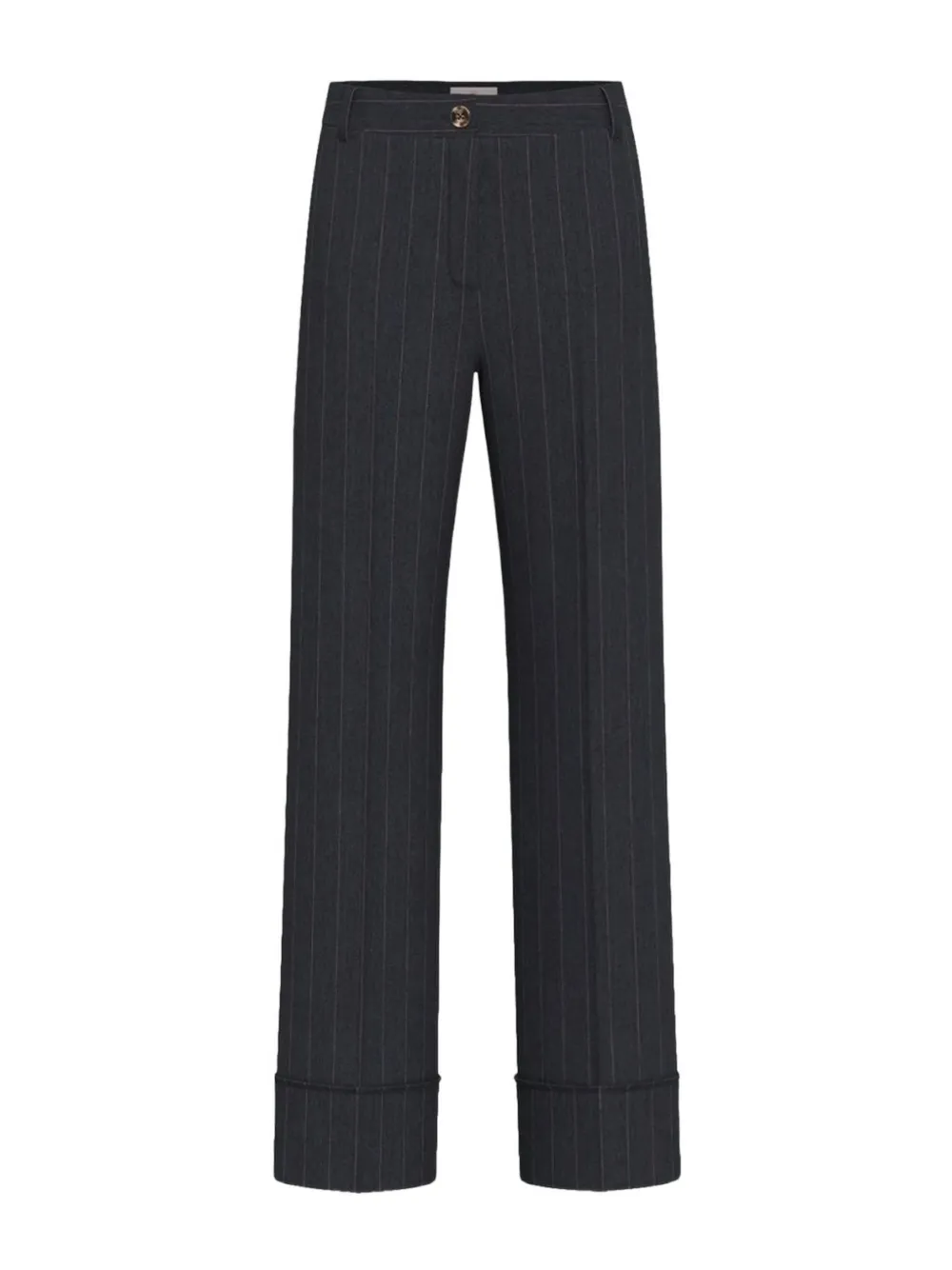 Marella pinstripe-print turn-up straight trousers Blauw