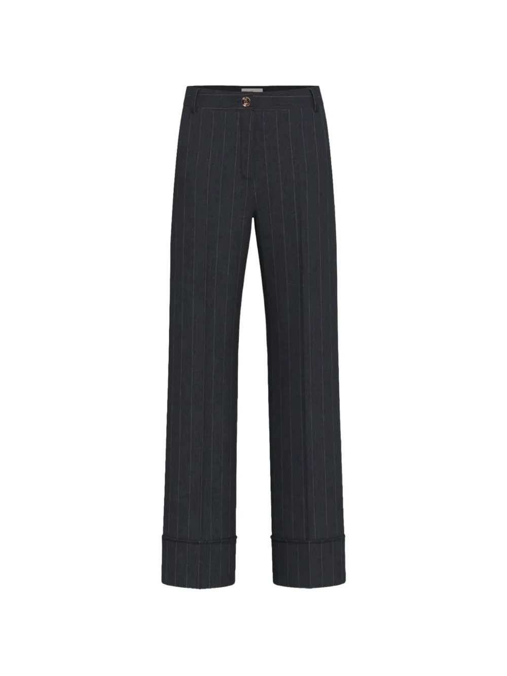 Marella pinstripe-print turn-up straight trousers Blauw