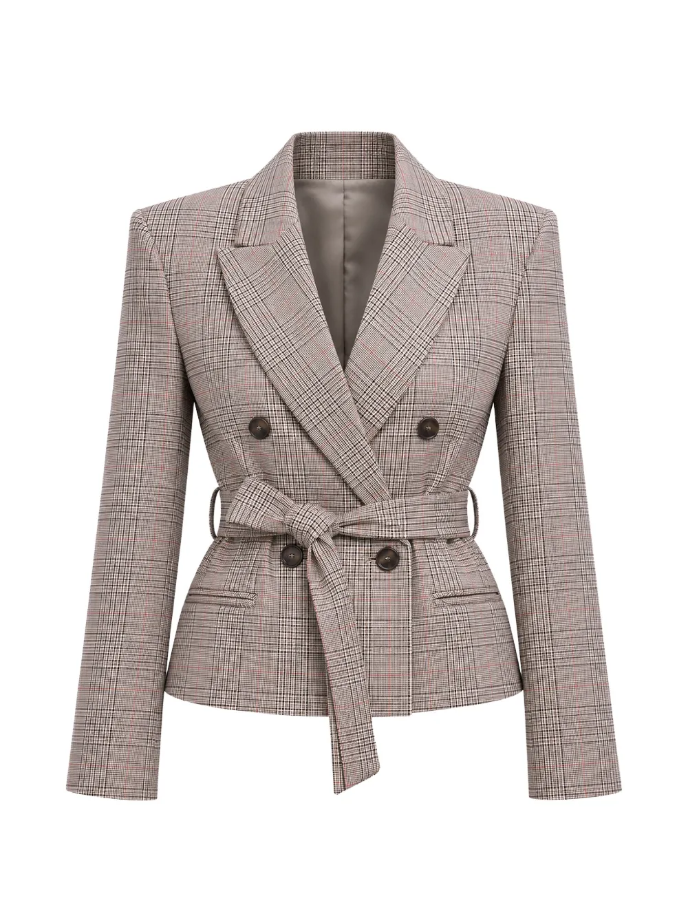 kaos check-pattern belted blazer - Tons neutres