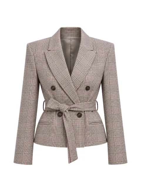 kaos check-pattern belted blazer
