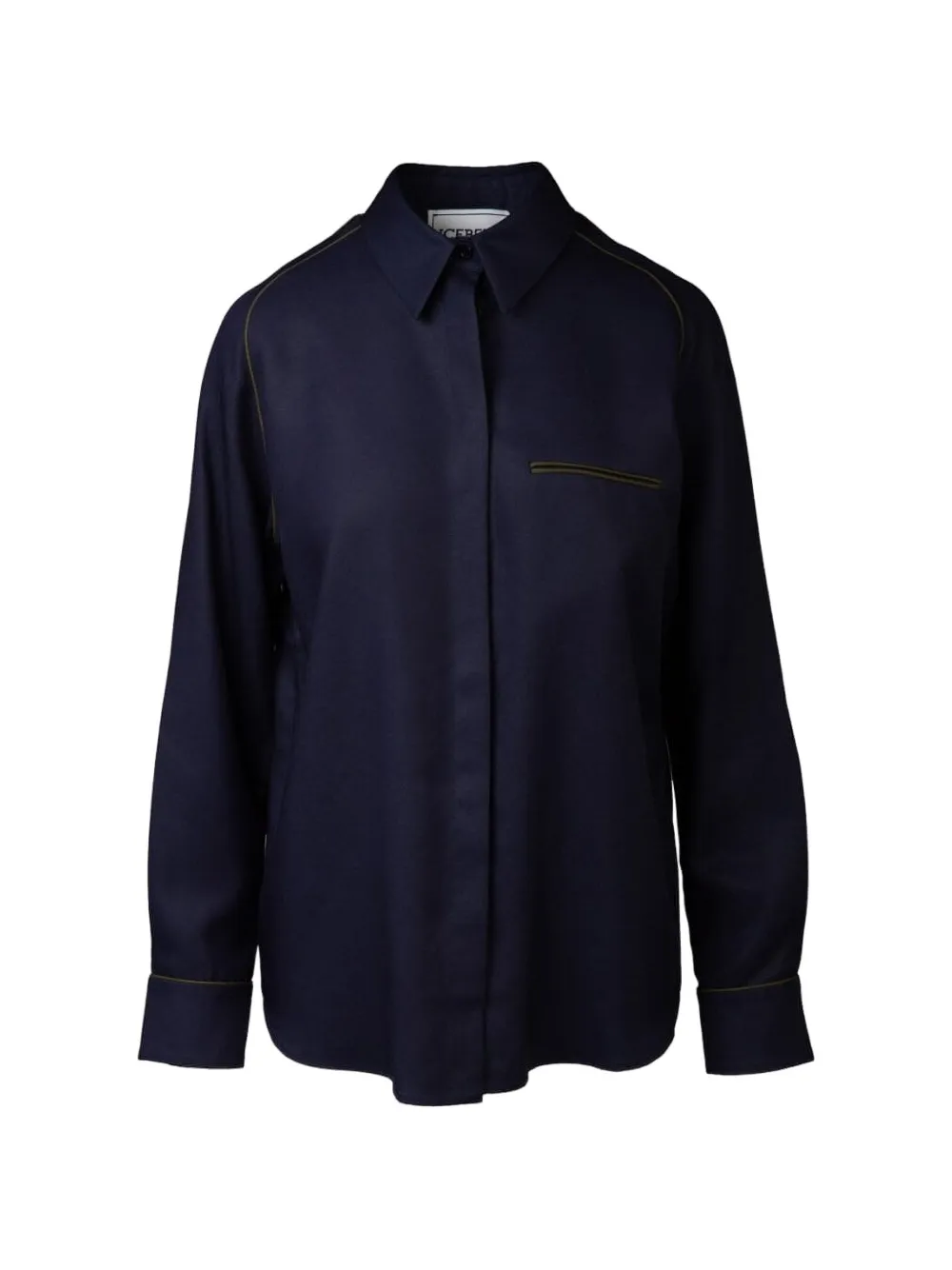 Iceberg contrast-piping shirt Blauw