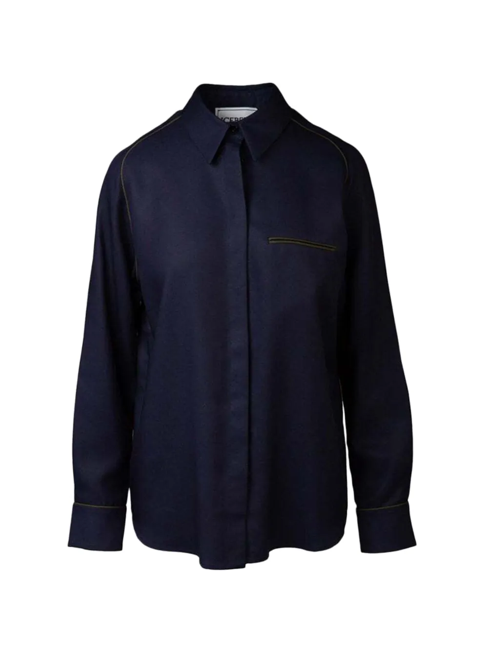 Iceberg contrast-piping shirt Blauw