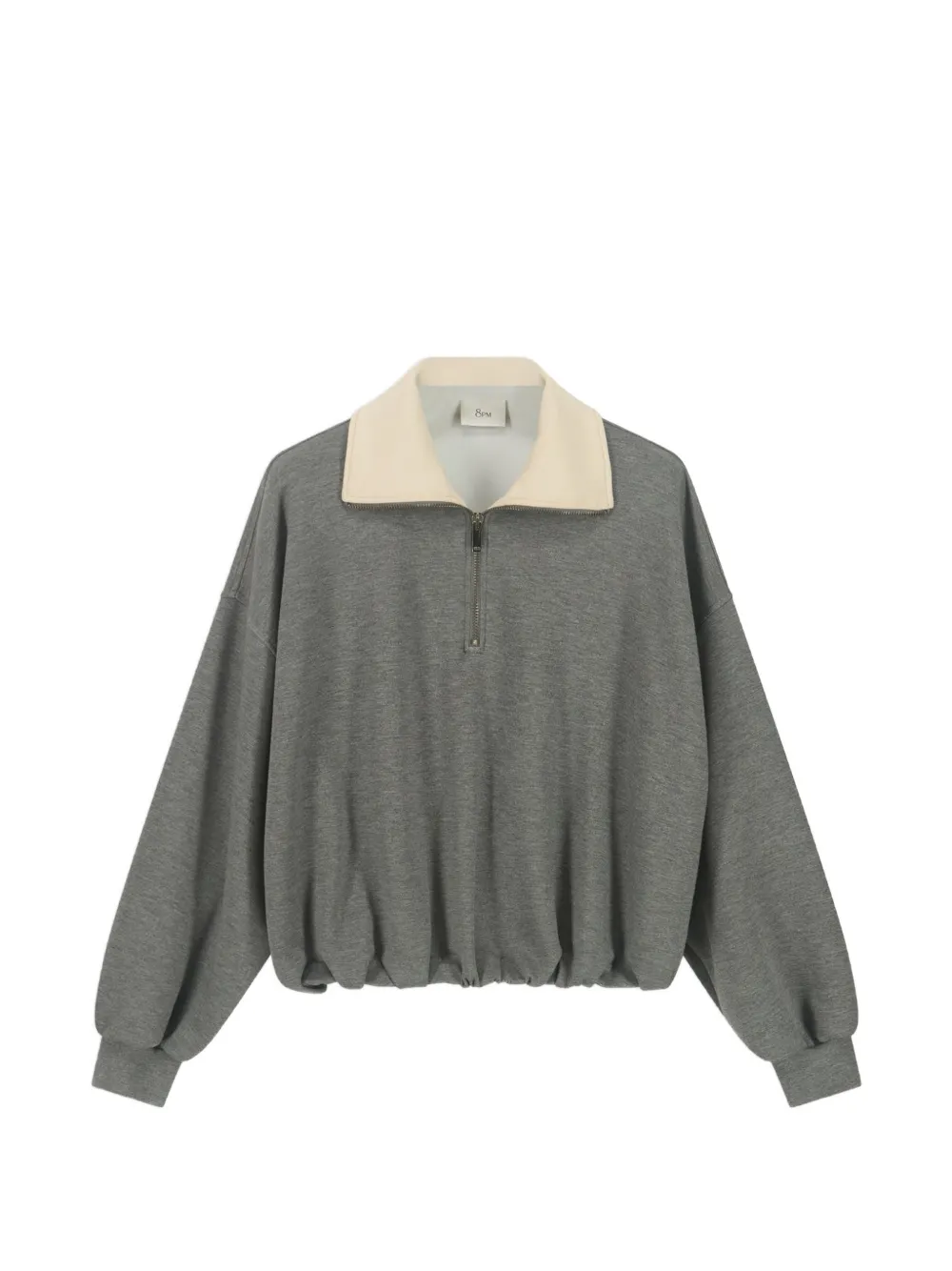 8pm half-zip elasticated-hem sweatshirt - Grigio