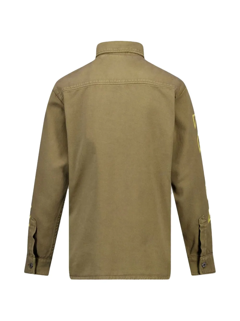 Off-White Kids Diagonals logo-patch shirt Groen