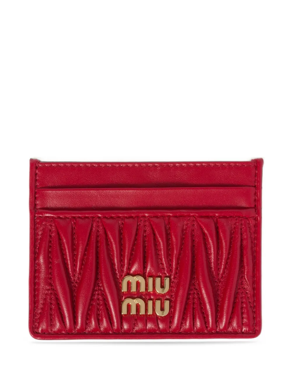 Miu Miu Matelassé card holder - Rosso