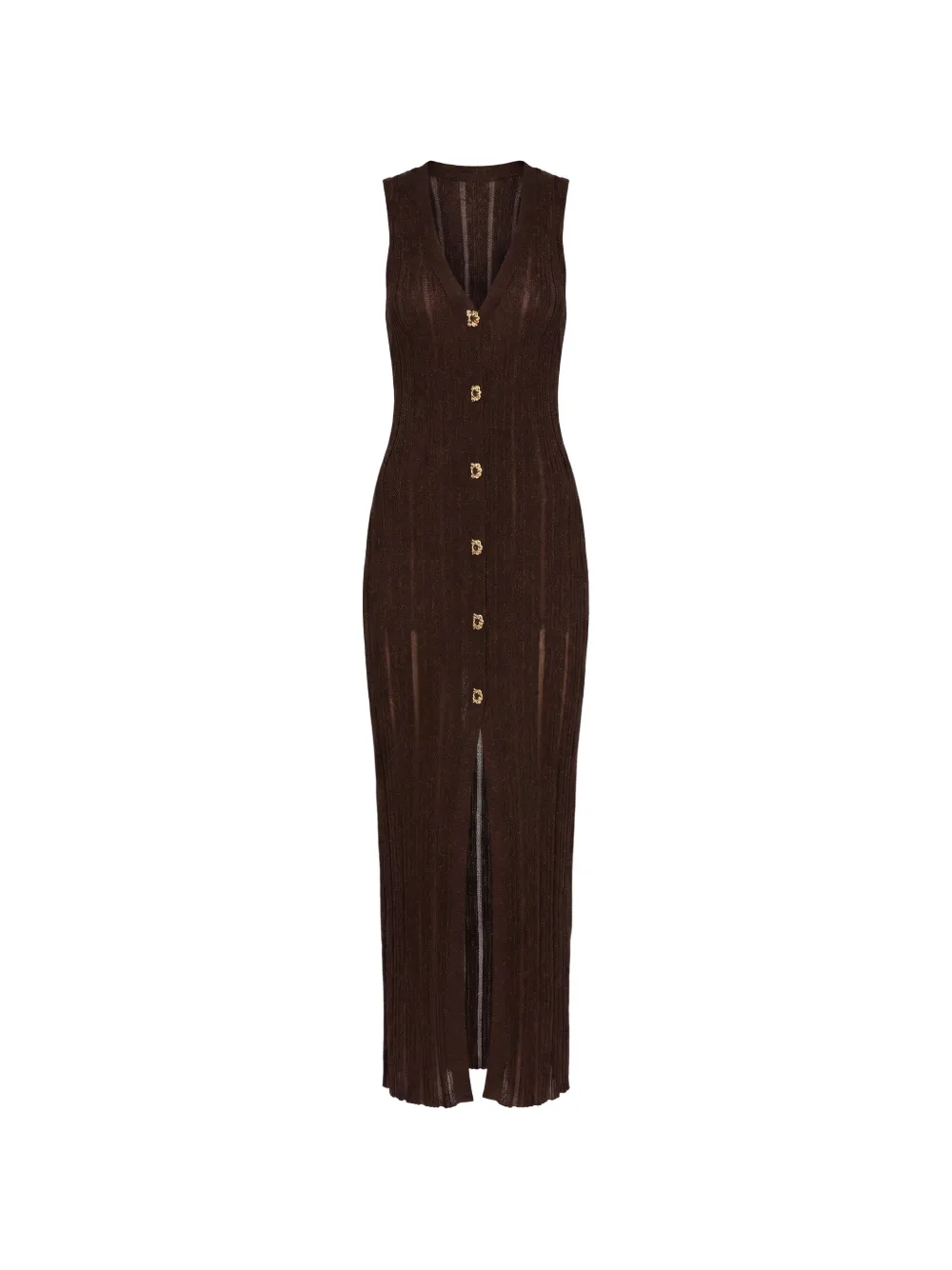 Moeva Biot ribbed-knit midi dress - Marron Moeva Biot ribbed-knit midi dress - Marron