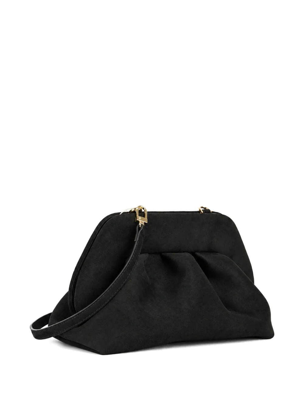 Themoirè Bios ruched clutch bag Zwart