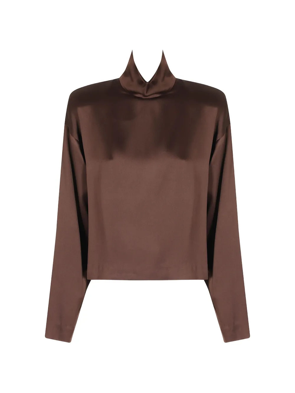 Federica Tosi satin-finish high-neck blouse Bruin