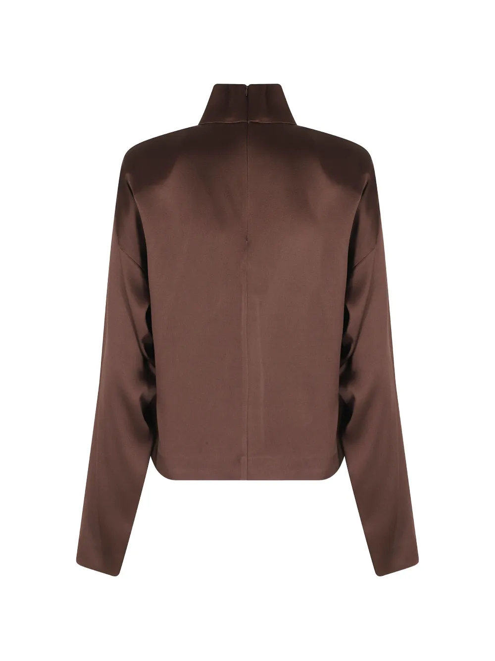 Federica Tosi satin-finish high-neck blouse Bruin
