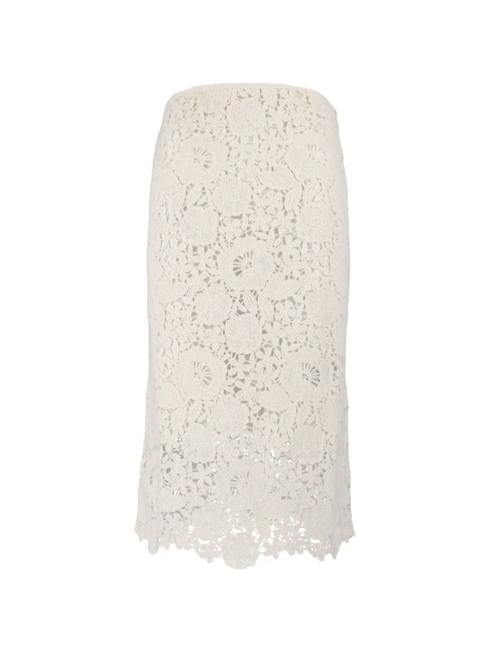 ERMANNO FIRENZE floral-lace skirt - Toni neutri