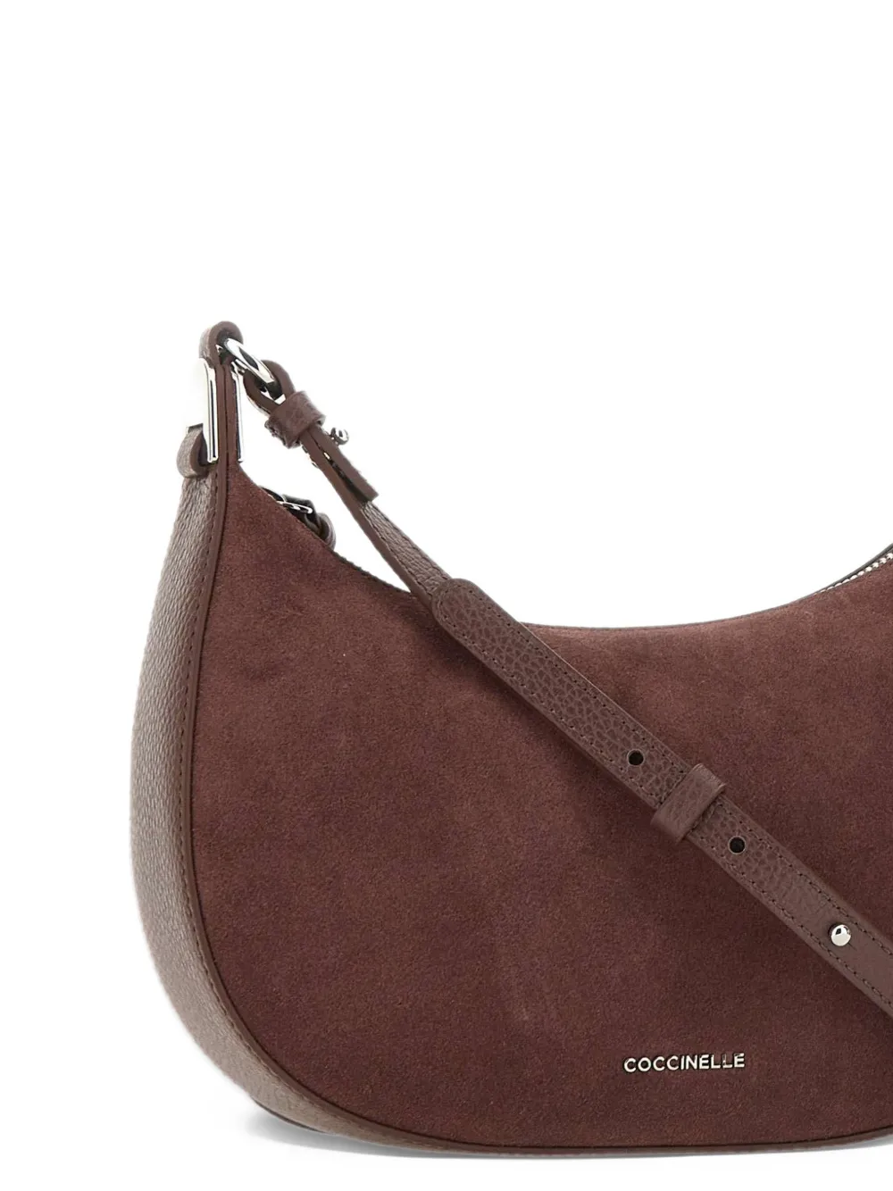 Coccinelle Fujiko suede shoulder bag Bruin