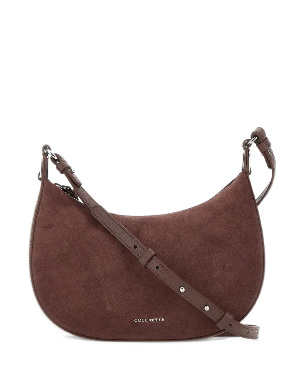 Coccinelle Fujiko suede shoulder bag Bruin
