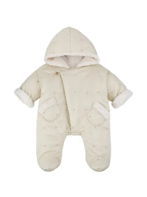 1+ In The Family embroidered hooded snowsuit