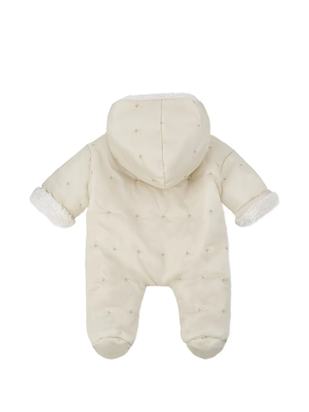 1+ In The Family embroidered hooded snowsuit Beige