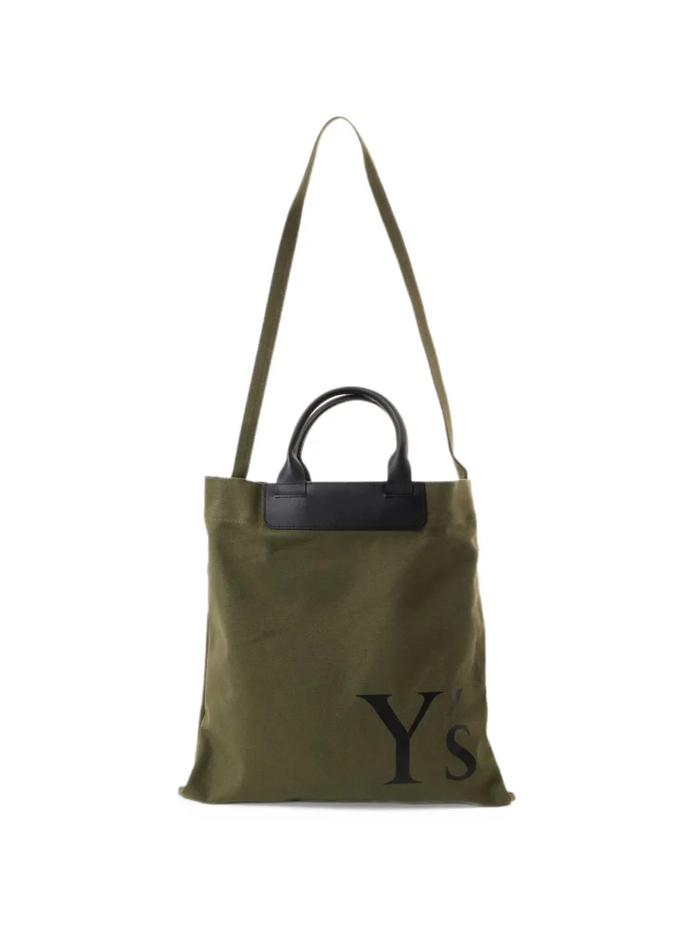 Y's logo-print canvas tote bag Groen