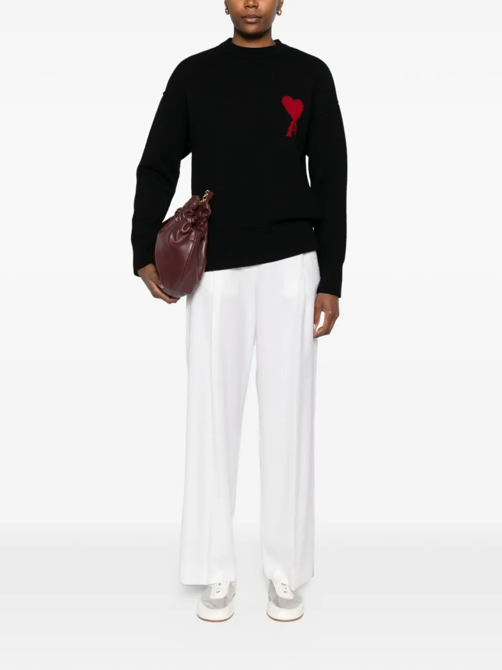 AMI Paris Ami de Coeur sweater Zwart