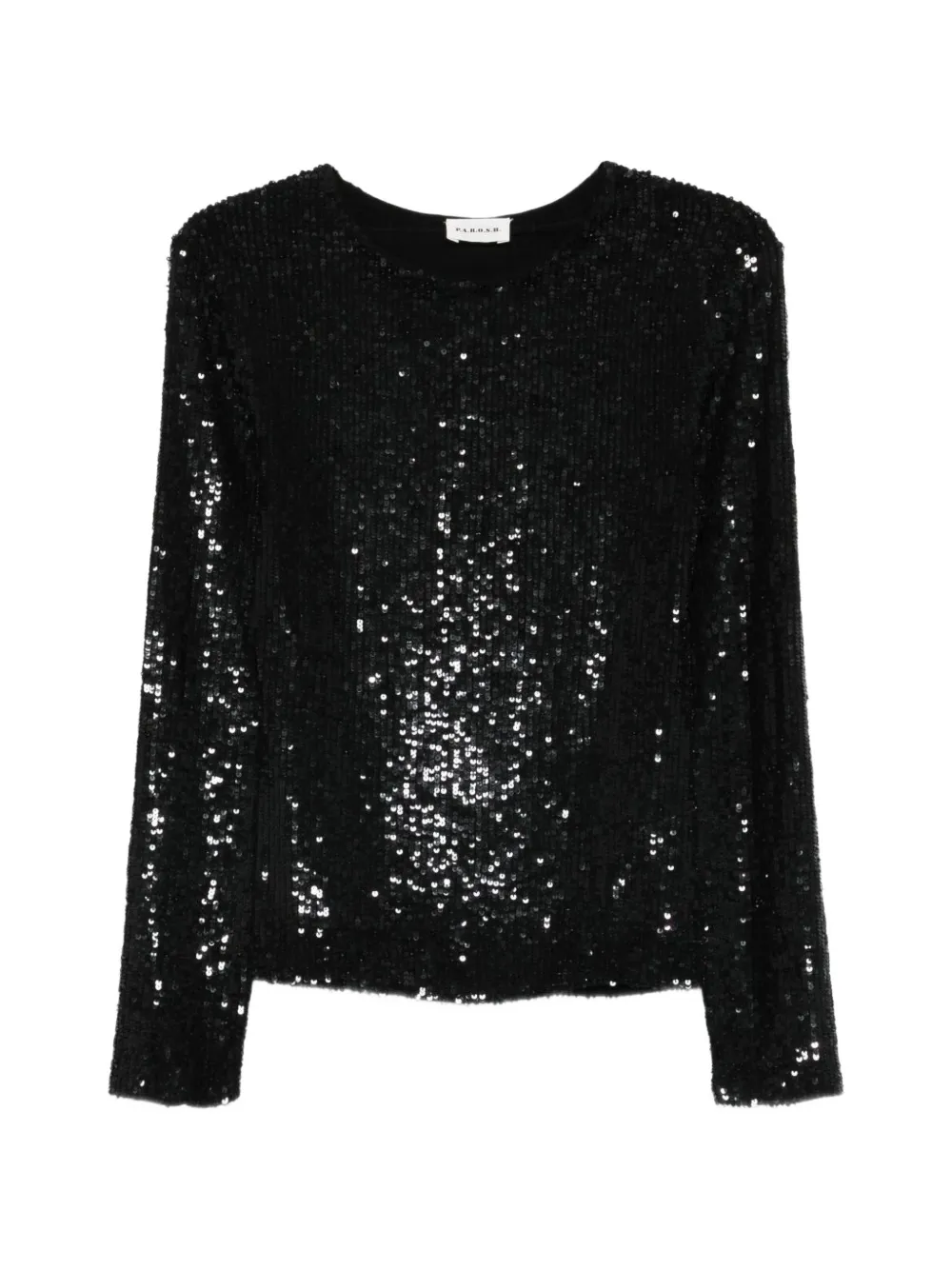 P.A.R.O.S.H. sequin-embellished long-sleeved blouse - Black