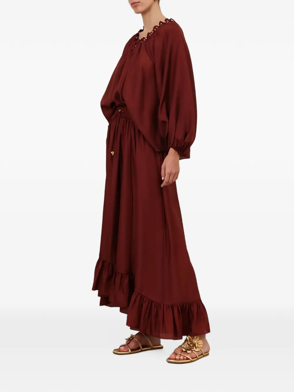 ZIMMERMANN Aster maxi skirt Rood