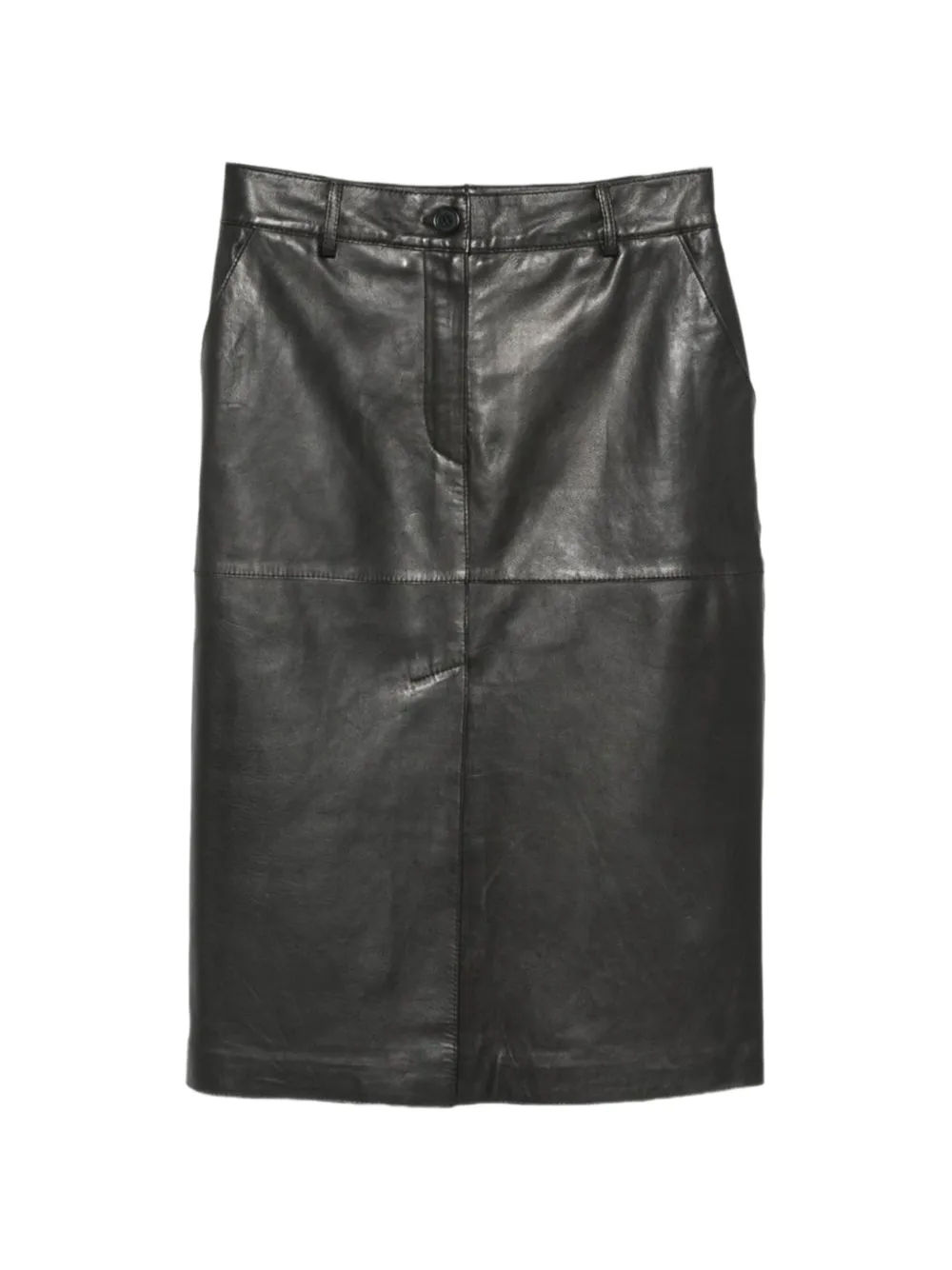 P.A.R.O.S.H. panelled leather midi skirt Zwart