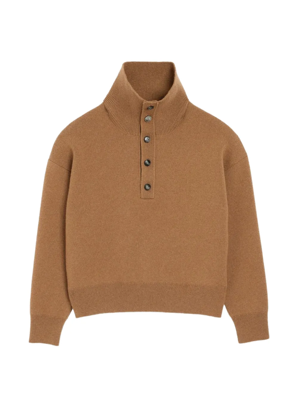 AMI Paris buttoned high-collar sweater - Brown