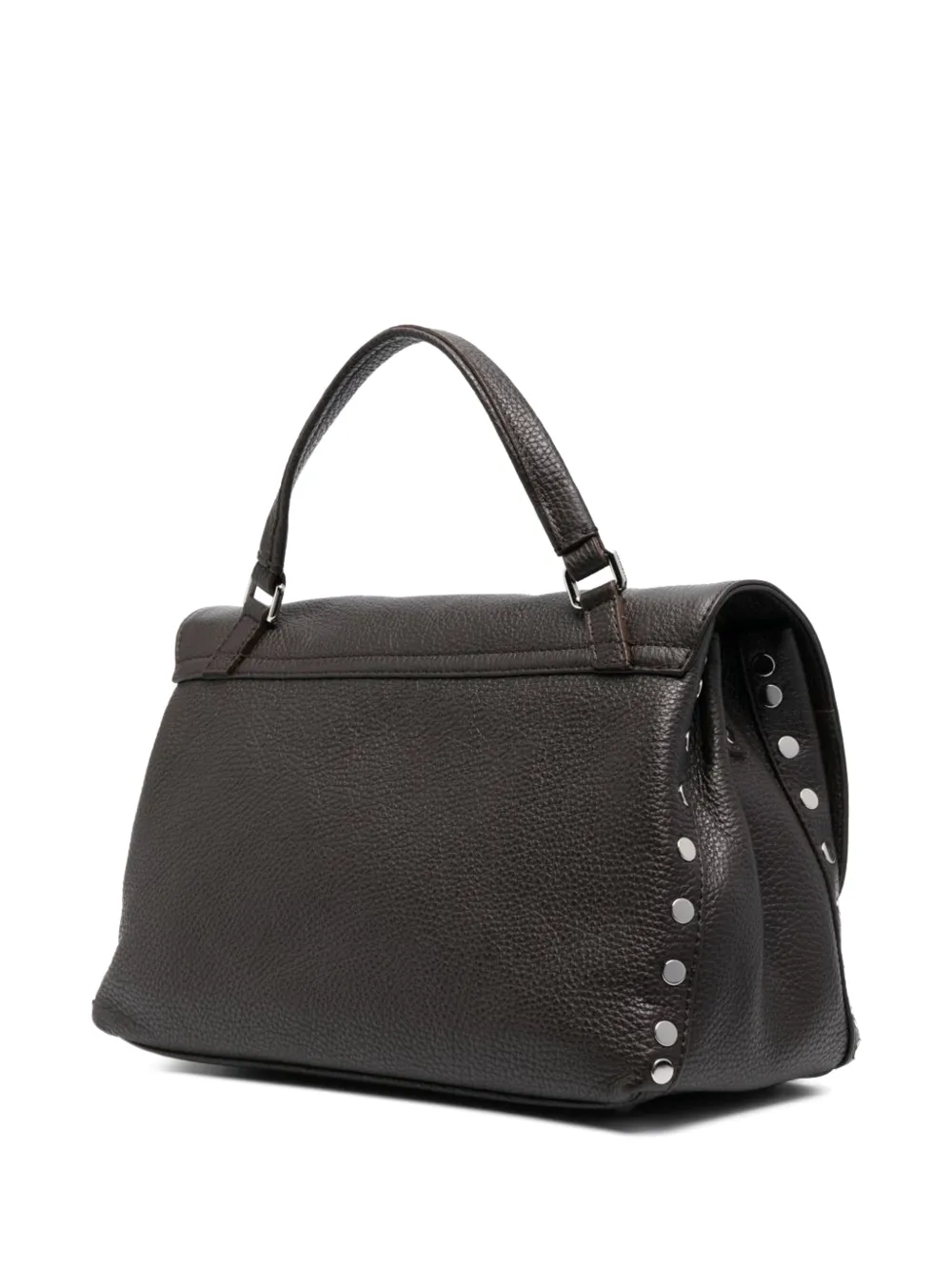 Zanellato small Postina grained leather tote bag Bruin