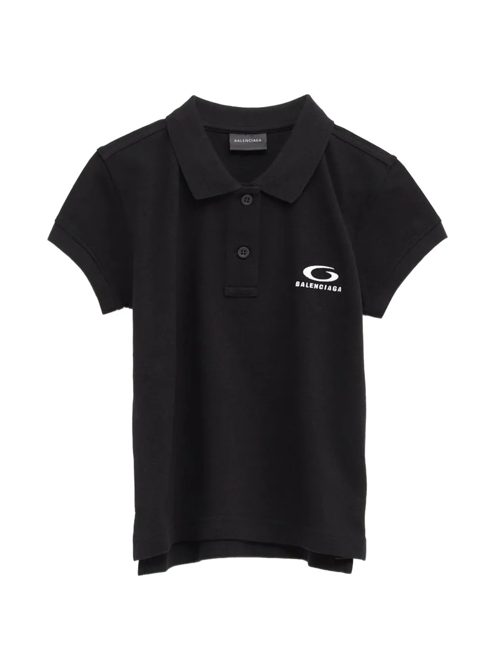 Balenciaga logo-embroidered piqué polo shirt Zwart
