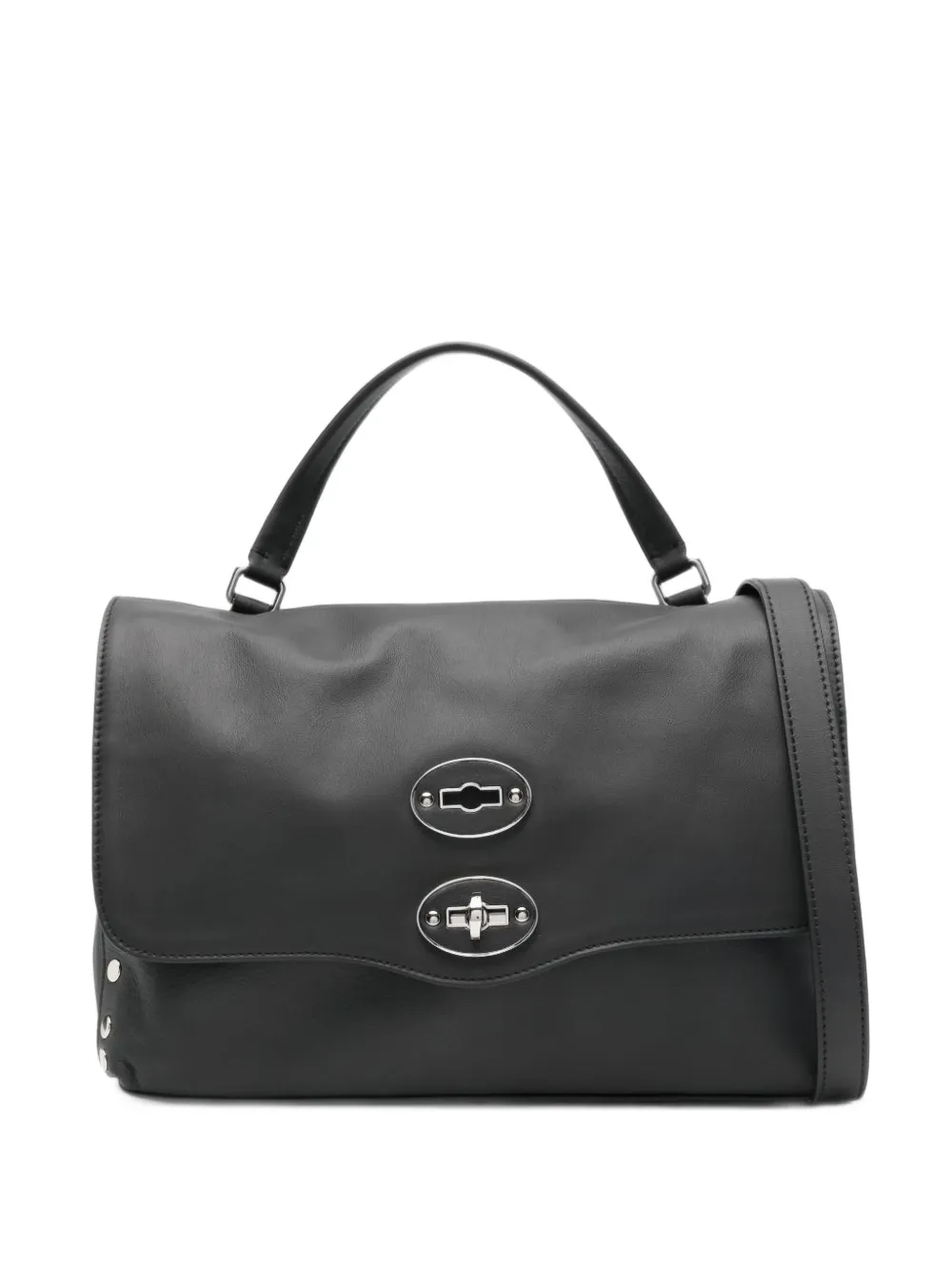 Zanellato small Postina Saeta studded leather tote bag - Nero
