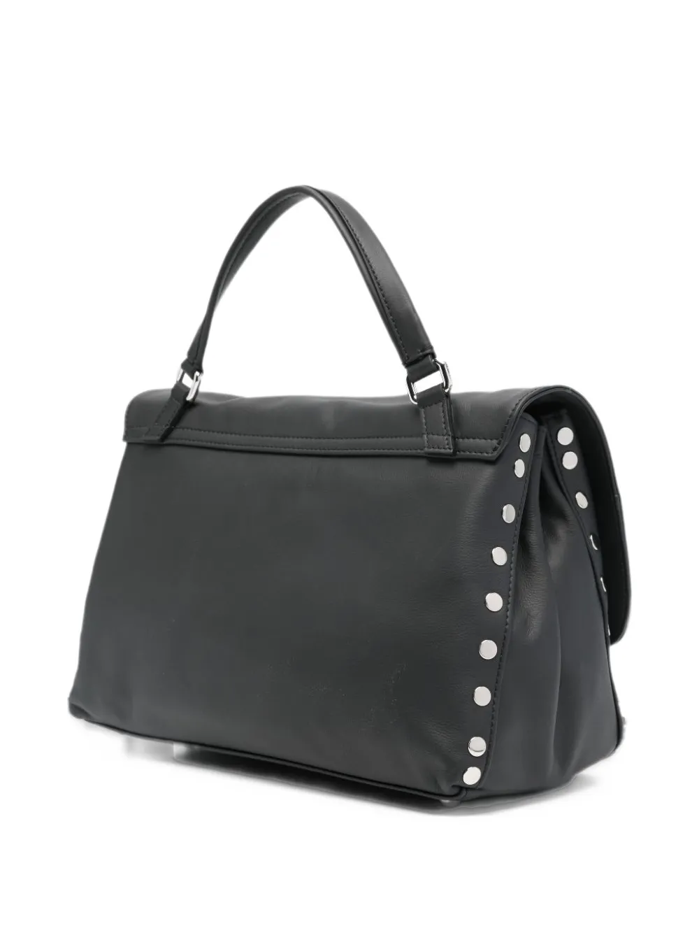 Zanellato small Postina Saeta studded leather tote bag Zwart