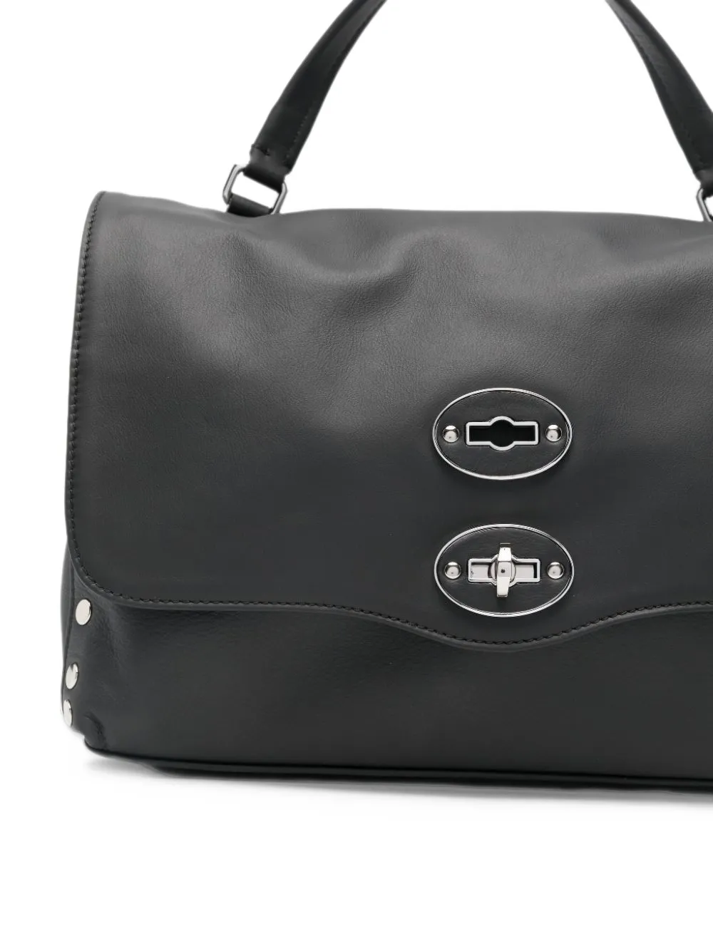 Zanellato small Postina Saeta studded leather tote bag Zwart