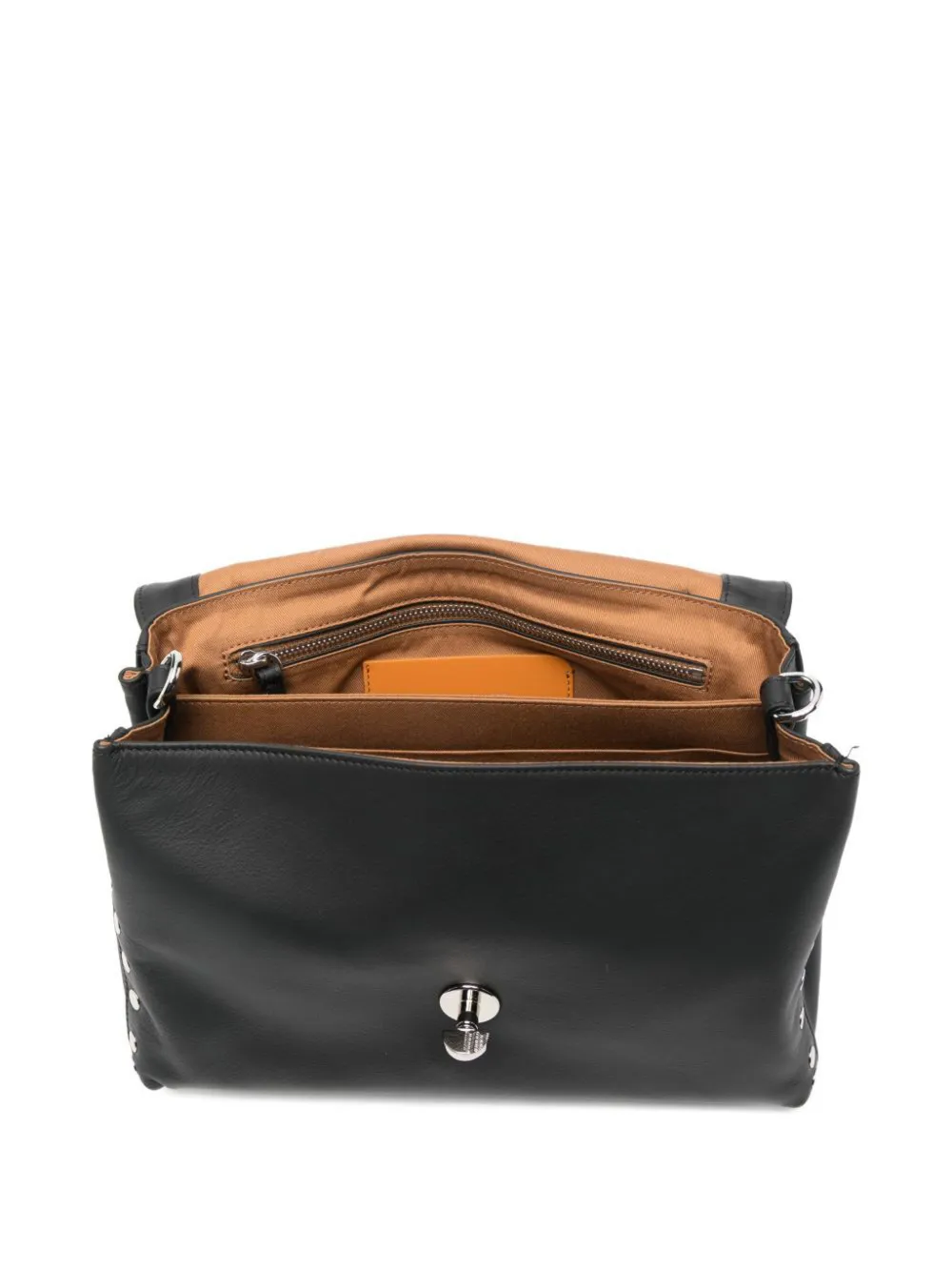 Zanellato small Postina Saeta studded leather tote bag Zwart